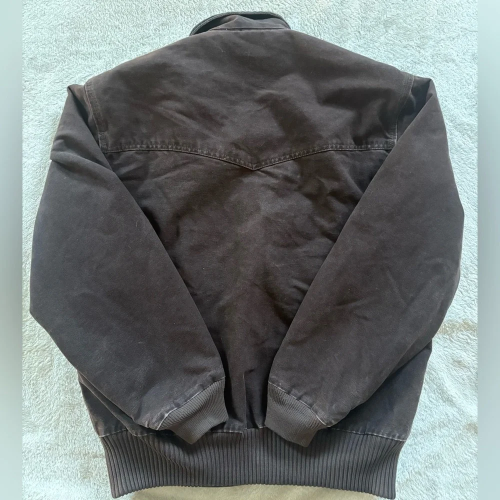 Carhartt Brown Bomber Jacket with Black Corduroy Collar - Picture 8 of 9